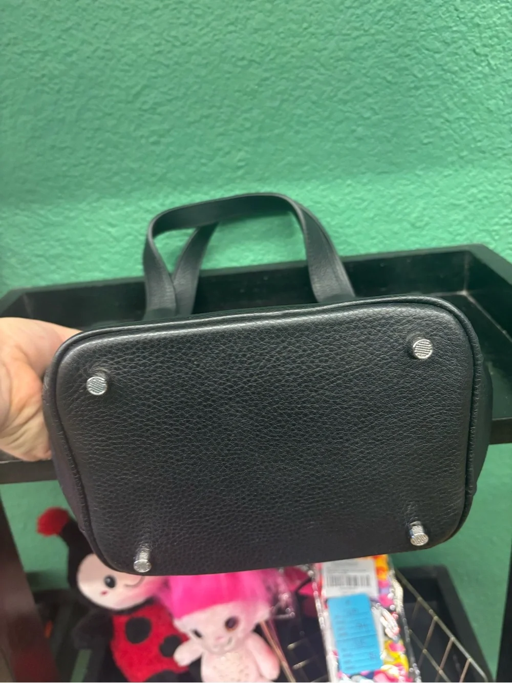 Women's Black Pebbled Leather Tote - Minimal Structured Carry